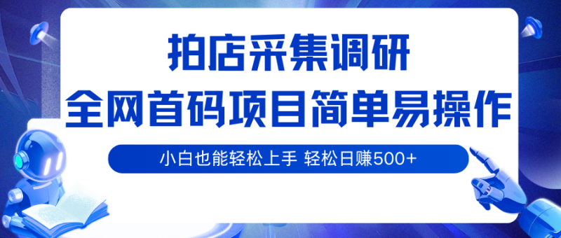 拍店采集调研,全网首码项目,简单易操作, 小白也能轻松上手,轻松日赚500+_生财有道创业网-生财有道