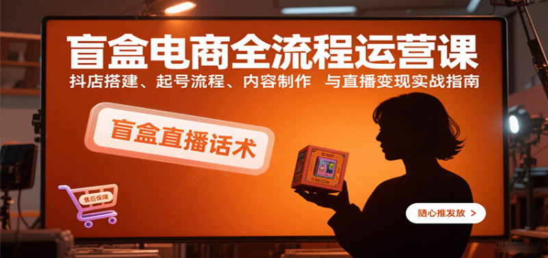 盲盒电商全流程运营课:抖店搭建、起号流程、内容制作与直播变现实战指南_生财有道创业网-生财有道