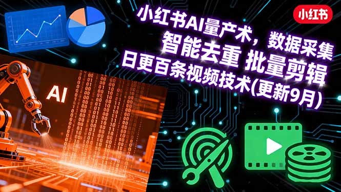 （16054期）小红书AI量产术，数据采集 智能去重 批量剪辑 日更百条视频技术(更新9月)_生财有道创业项目网-生财有道
