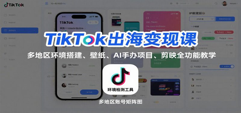 TikTok出海变现课:多地区环境搭建、壁纸、AI 手办项目、剪映全功能教学_生财有道创业网-生财有道