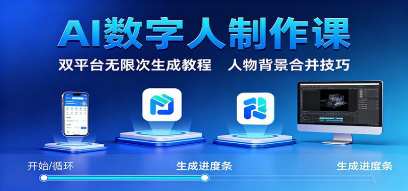 AI数字人制作课:双平台无限次生成教程,人物背景合并技巧_生财有道创业网-生财有道