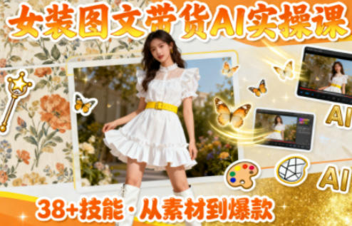女装图文带货的AI实操课,覆盖38个实用技能,快速提升素材制作效率——生财有道创业项目网-生财有道