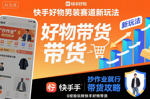 快手好物男装赛道新玩法,抄作业就行,0经验玩转快手好物带货——生财有道创业项目网-生财有道