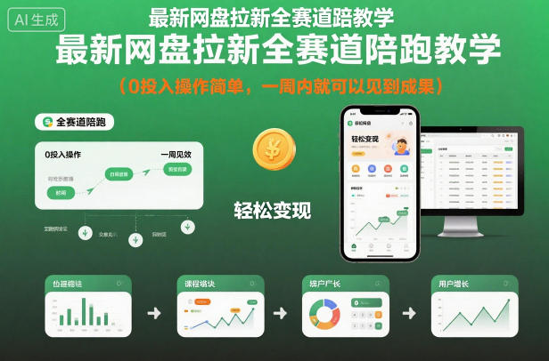 最新网盘拉新全赛道陪跑教学,0投入操作简单,一周内就可以见到成果——生财有道创业项目网-生财有道