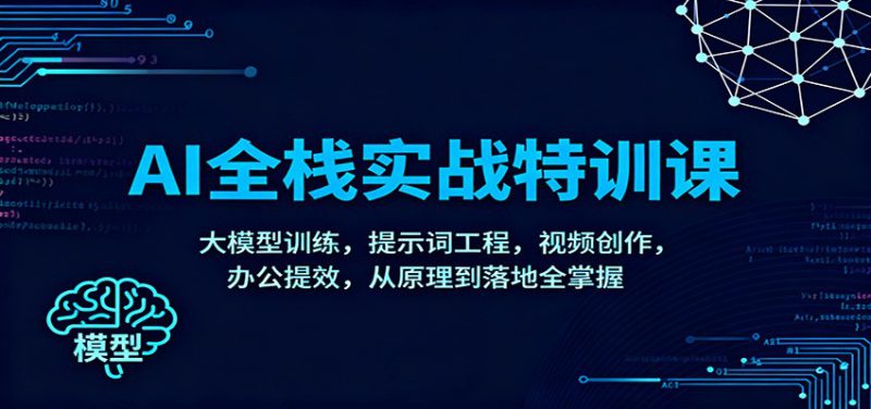 AI全栈实战特训课：大模型训练，提示词工程，视频创作，办公提效，从原理到落地全掌握_生财有道创业网-生财有道