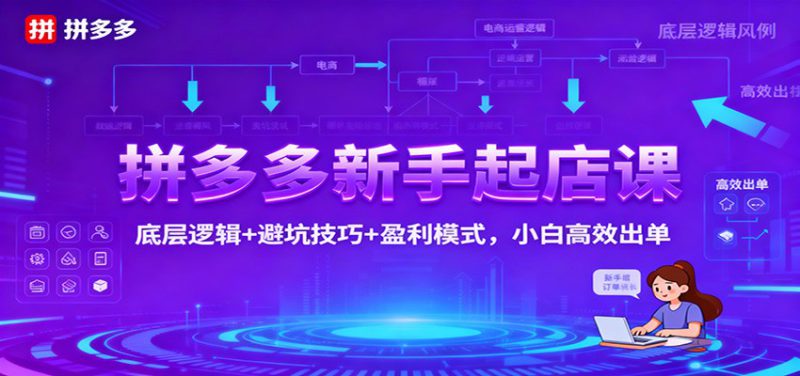 拼多多新手起店课:底层逻辑+避坑技巧+盈利模式,小白高效出单_生财有道创业网-生财有道
