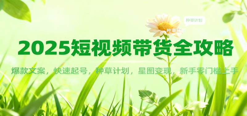 2025短视频带货全攻略：爆款文案，快速起号，种草计划，星图变现，新手零门槛上手_生财有道创业网-生财有道