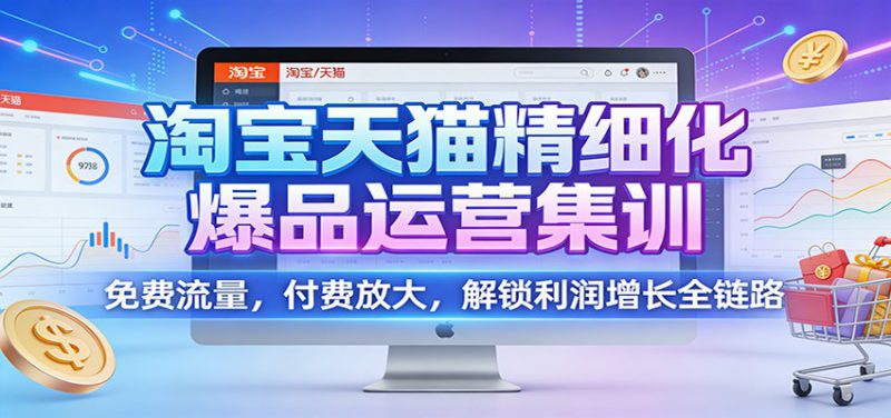 淘宝天猫精细化爆品运营集训:免费流量,付费放大,解锁利润增长全链路_生财有道创业网-生财有道