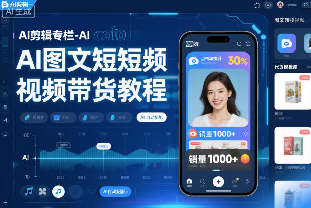 AI剪辑专栏-AI图文短视频带货教程——生财有道创业项目网-生财有道