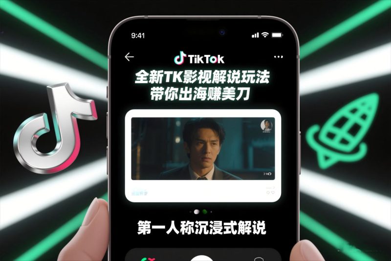 TikTok第一人称影视解说教学，全新TK影视解说玩法，带你出海賺美刀——生财有道创业项目网-生财有道