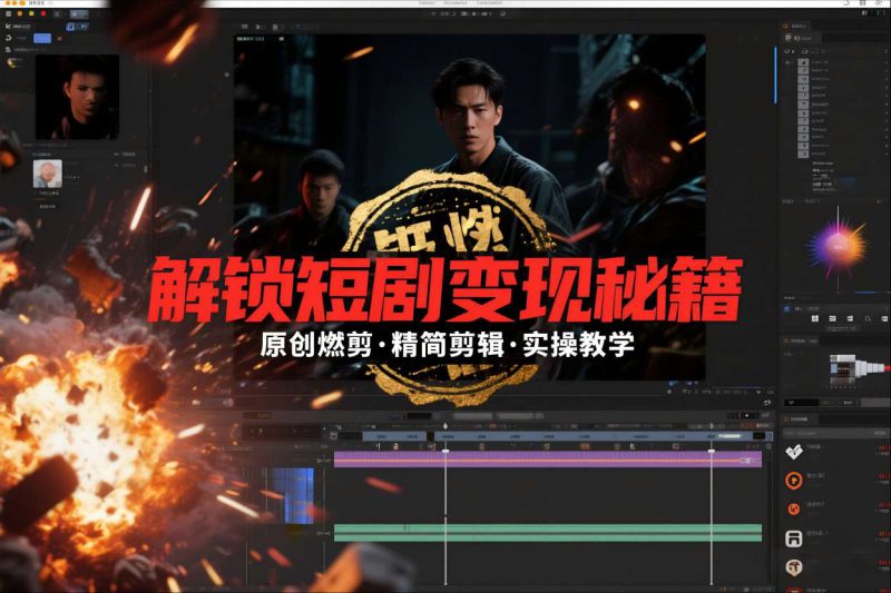 短剧拉新之原创燃剪精简剪辑实操课，解锁短剧变现秘籍——生财有道创业项目网-生财有道