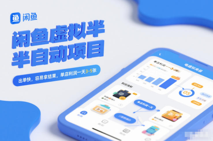 闲鱼虚拟半自动项目,出单快,容易拿结果,单店利润一天3-5张——生财有道创业项目网-生财有道