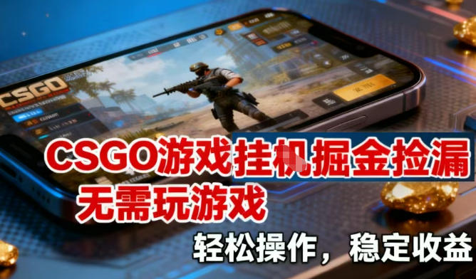 CSGO游戏挂G掘金捡漏，不需要玩游戏，操作简单，收益稳定【揭秘】——生财有道创业项目网-生财有道