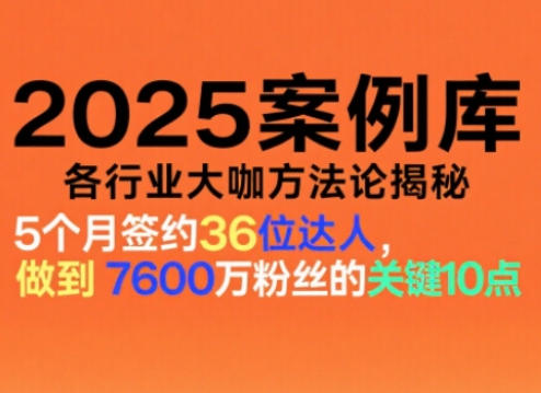 2025案例库，收录各行业大咖的方法论，各行业大咖方法论揭秘——生财有道创业项目网-生财有道