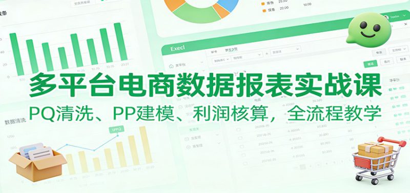 多平台电商数据报表实战课：PQ清洗、PP建模、 利润核算，全流程教学_生财有道创业网-生财有道