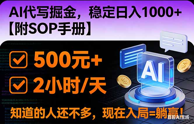 (16841期)2026风口项目,AI代写掘金,稳定日入1000+,掌握核心技能【附SOP手册】_生财有道创业项目网-生财有道