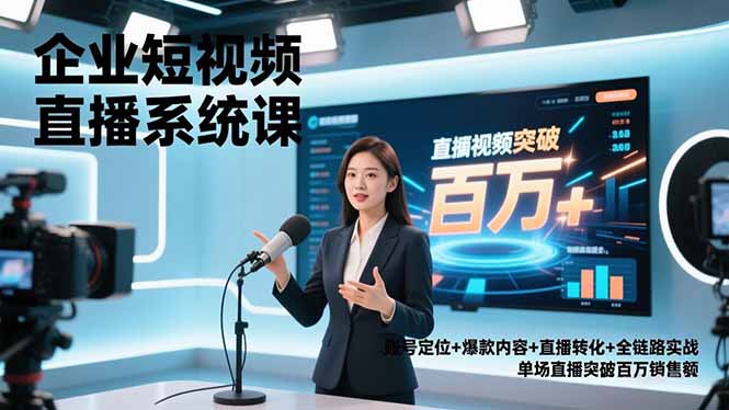 （16878期）企业短视频直播系统课，账号定位+爆款内容+直播转化+全链路实战，单场直播突破百万销售额_生财有道创业项目网-生财有道