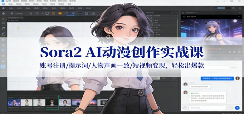 Sora2 AI动漫创作实战课：账号注册/提示词/人物声画一致/短视频变现，轻松出爆款_生财有道创业网-生财有道