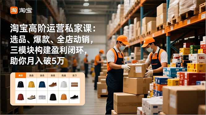 （16865期）淘宝高阶运营私家课：选品、爆款、全店动销，三模块构建盈利闭环，助你月入破5万_生财有道创业项目网-生财有道