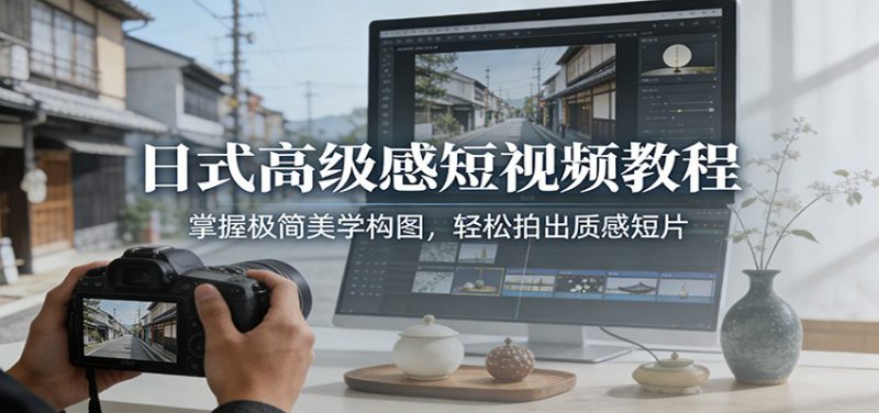 日式高级感短视频教程：掌握极简美学构图，轻松拍出质感短片_生财有道创业网-生财有道