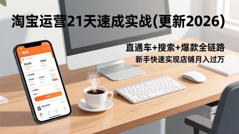 (17201期)淘宝运营21天速成实战(更新2026),直通车+搜索+爆款全链路,新手快速实现店铺月入过万_生财有道创业项目网-生财有道