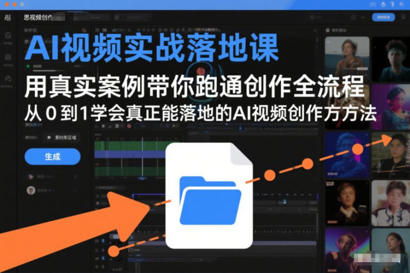 AI视频实战落地课,用真实案例带你跑通创作全流程,从0到1学会真正能落地的AI视频创作方法——生财有道创业项目网-生财有道
