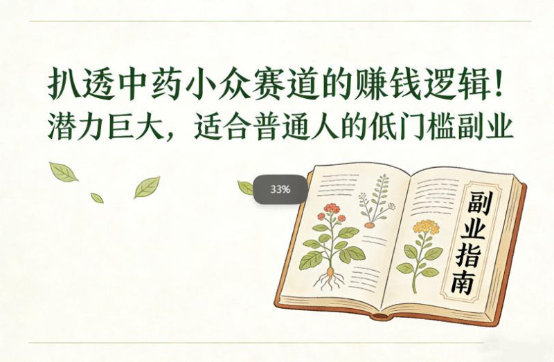 扒透中药小众赛道的賺米逻辑，潜力巨大，适合普通人的低门槛副业——生财有道创业项目网-生财有道