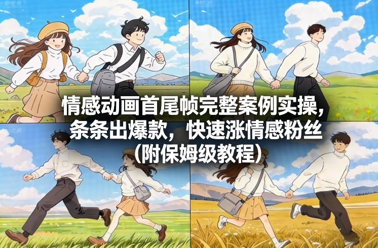 情感动画首尾帧完整案例实操，条条出爆款，快速涨情感粉丝（附保姆级教程）——生财有道创业项目网-生财有道