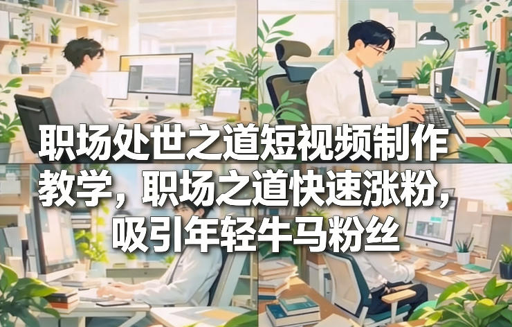 职场处世之道短视频制作教学，职场之道快速涨粉，吸引年轻牛马粉丝——生财有道创业项目网-生财有道