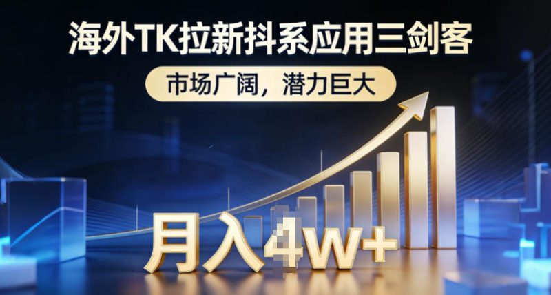 海外TK拉新抖系应用三剑客,市场广阔,潜力巨大,月入1w+——生财有道创业项目网-生财有道