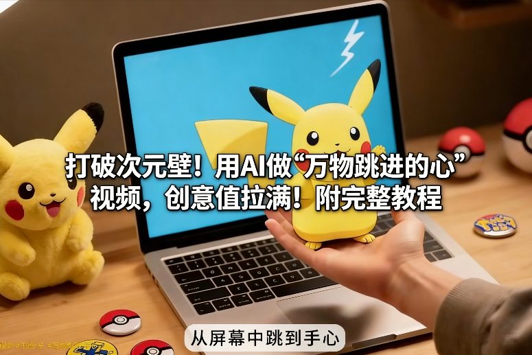 打破次元壁!用AI做【万物跳进手心】视频,创意值拉满!附完整教程——生财有道创业项目网-生财有道