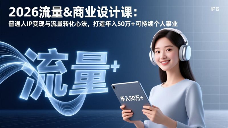 (17246期)2026流量&商业设计课:普通人IP变现与流量转化心法,打造年入50万+可持续个人事业_生财有道创业项目网-生财有道