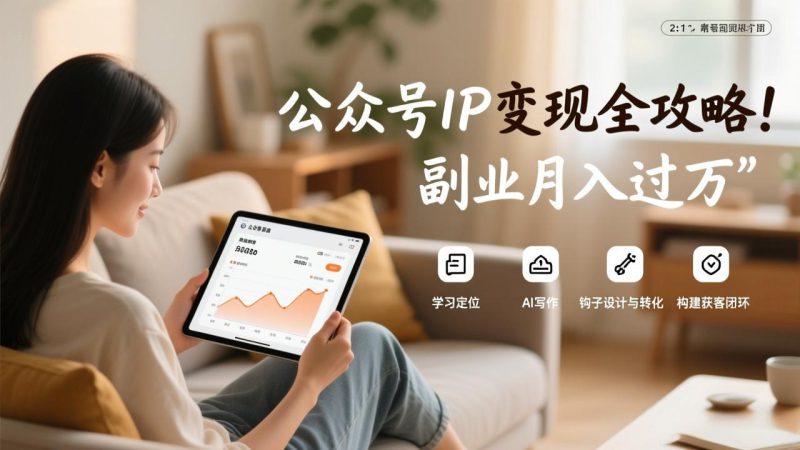 （17275期）公众号IP变现全攻略，学习定位、AI写作、钩子设计与转化，构建获客闭环，副业月入过万_生财有道创业项目网-生财有道
