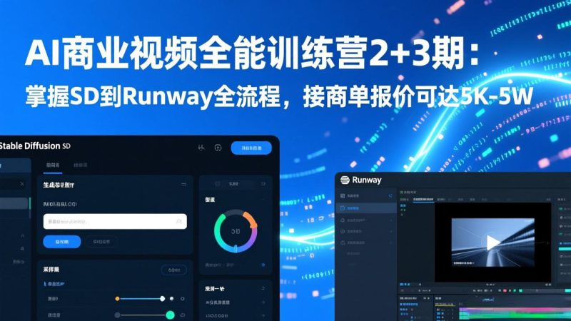 (17235期)AI商业视频全能训练营2+3期:掌握SD到Runway全流程,接商单报价可达5K-5W_生财有道创业项目网-生财有道
