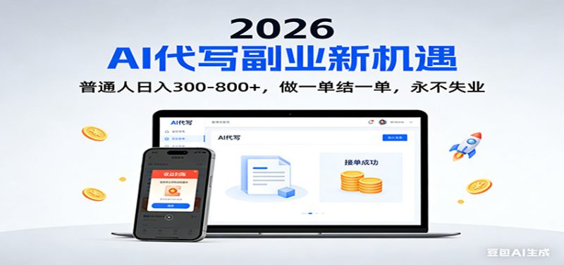 2026 副业首选!AI 代写日入 300-800,普通人0门槛,做一单结一单!_生财有道创业网-生财有道