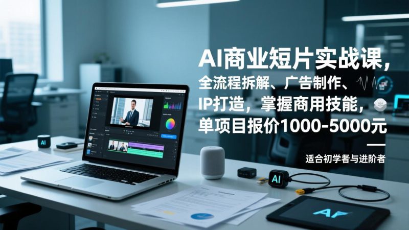 （17051期）AI商业短片实战课，全流程拆解、广告制作、IP打造，掌握商用技能，单项目报价1000-5000元_生财有道创业项目网-生财有道