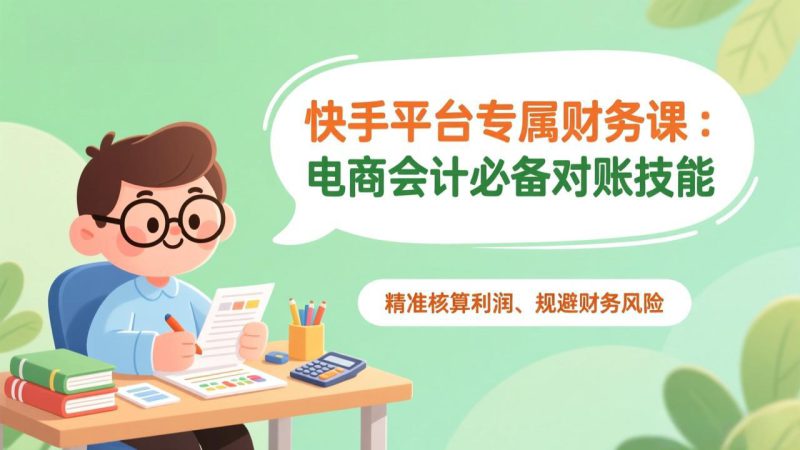 （17167期）快手平台专属财务课：电商会计必备对账技能，精准核算利润、规避财务风险_生财有道创业项目网-生财有道