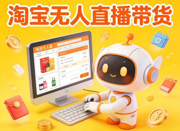 淘宝无人直播带货,24小时自动卖货,月佣金1W+,不违规不封号,不用露脸_生财有道创业网-生财有道