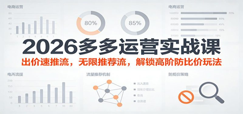 2026多多运营实战课：出价速推流，无限推荐流，解锁高阶防比价玩法（更新）_生财有道创业网-生财有道