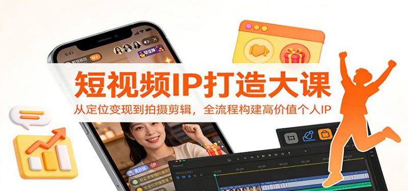 短视频IP打造大课：从定位变现到拍摄剪辑，全流程构建高价值个人IP_生财有道创业网-生财有道