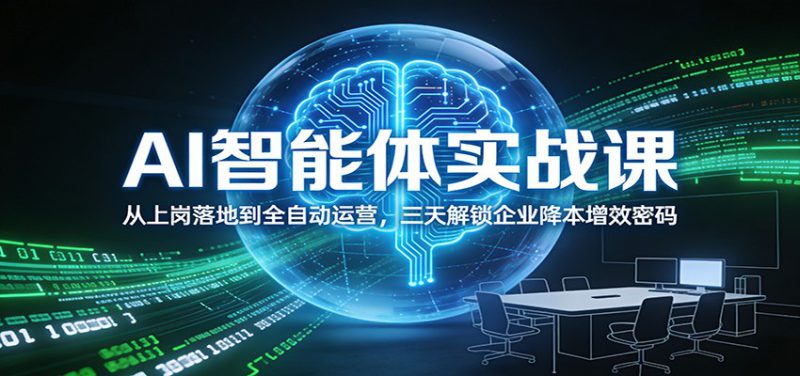AI智能体实战课：从上岗落地到全自动运营，三天解锁企业降本增效密码_生财有道创业网-生财有道