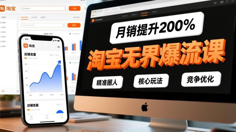 （17132期）淘宝无界爆流课，精准圈人、核心玩法、竞争优化，快速引爆店铺流量，月销提升200%_生财有道创业项目网-生财有道