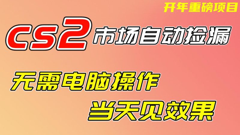 CS2市场挂机项，无需电脑操作，无需进入游戏，当天见效果，支持任何形式验证_生财有道创业网-生财有道