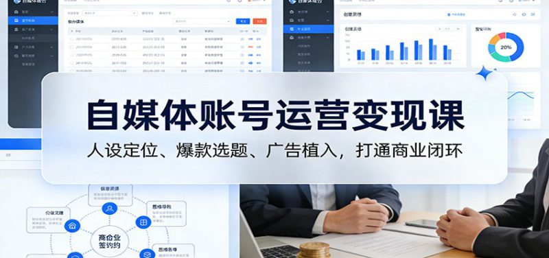 自媒体账号运营变现课：人设定位、爆款选题、广告植入，打通商业闭环_生财有道创业网-生财有道