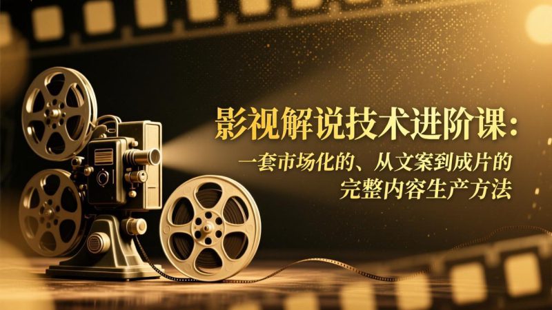 (17185期)影视解说技术进阶课:一套市场化的、从文案到成片的完整内容生产方法_生财有道创业项目网-生财有道