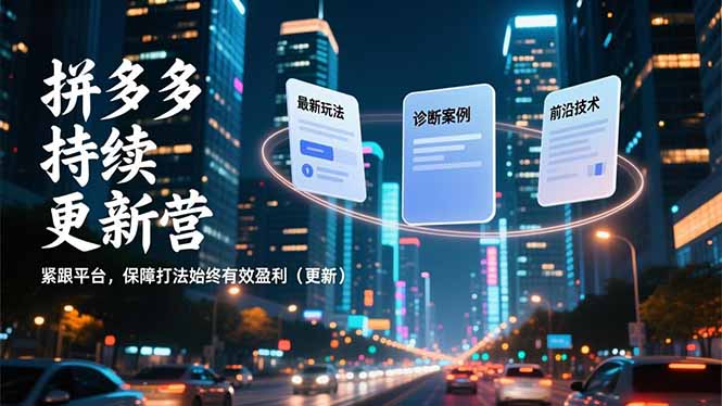 （16987期）拼多多持续更新营，最新玩法、诊断案例、前沿技术，紧跟平台，保障打法始终有效盈利（更新）_生财有道创业项目网-生财有道