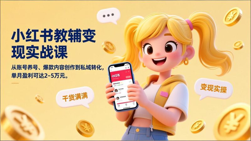 （17334期）小红书教辅变现实战课，从账号养号、爆款内容创作到私域转化，单月盈利可达2-5万元_生财有道创业项目网-生财有道