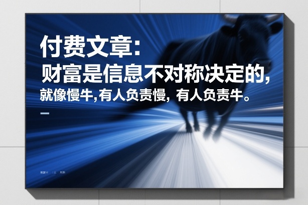付费文章：财富是信息不对称决定的，就像慢牛，有人负责慢，有人负责牛——生财有道创业项目网-生财有道
