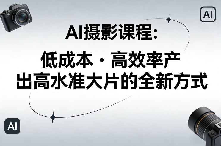 AI摄影课程，低成本高效率产出高水准大片的全新方式——生财有道创业项目网-生财有道