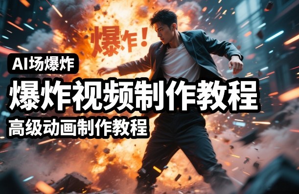 AI场景爆炸视频制作教程，利用人物实拍视频制作出高级的动画特效——生财有道创业项目网-生财有道